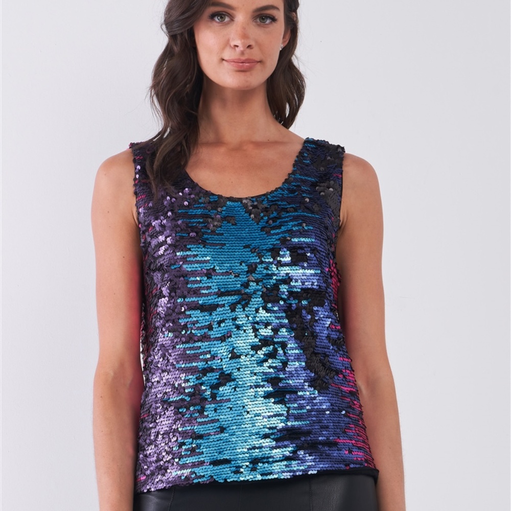 Mermaid Vibes Sequin top - Picture 1 of 6